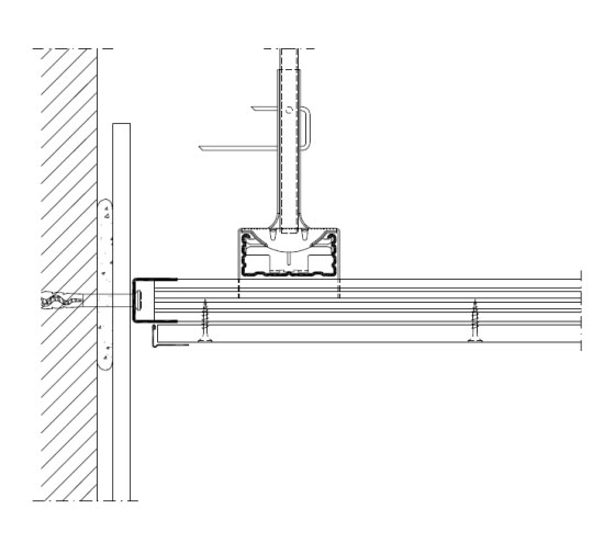 Връзка на окачен таван към стена с видима фуга