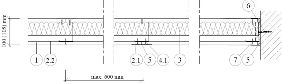 Rigips преградна стена с еднослойна обшивка, конструкция CW / UW 75, EI 30-60 - 3.40.02